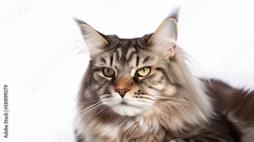 Beautiful Maine Coon Cat. A Portrait of Grace and Adventure.
