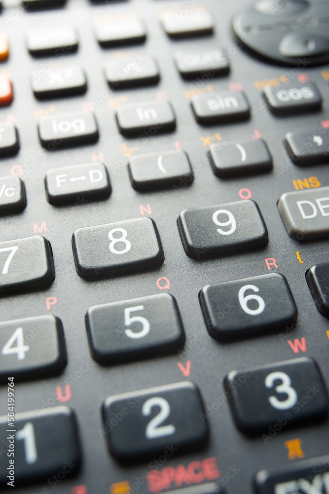 Close-up of a scientific calculator Close-up of a scientific calculator