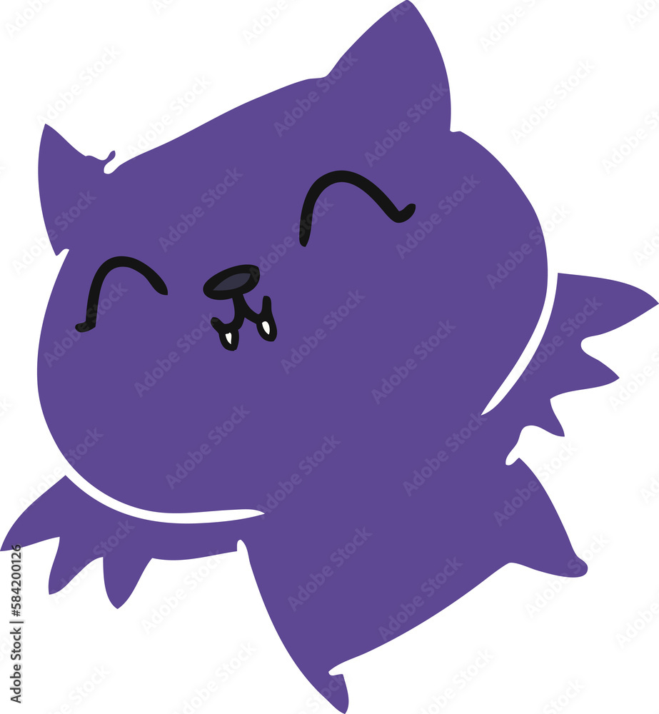 cartoon of cute kawaii bat