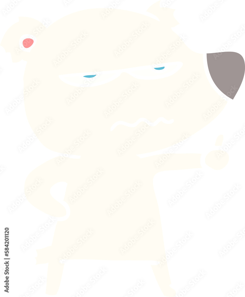 angry bear polar flat color style cartoon giving thumbs up angry bear polar flat color style cartoon giving thumbs up