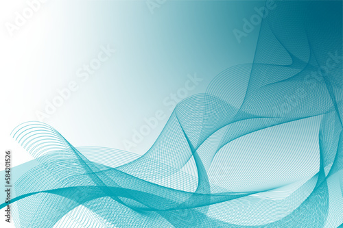 Abstract colorful blue wave lines background. Blending gradient colors. Digital frequency track equalizer. Line art. Vector illustration.