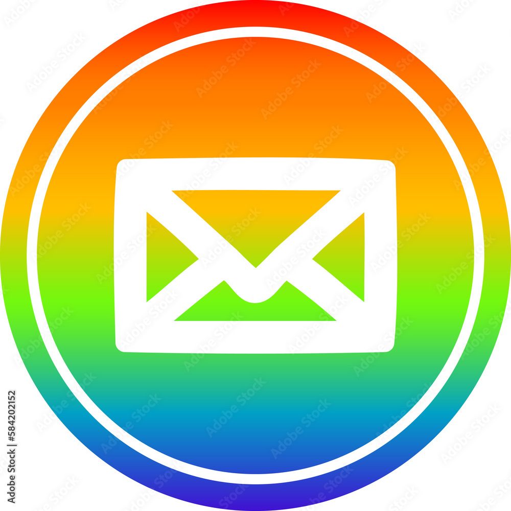 envelope letter circular in rainbow spectrum envelope letter circular in rainbow spectrum