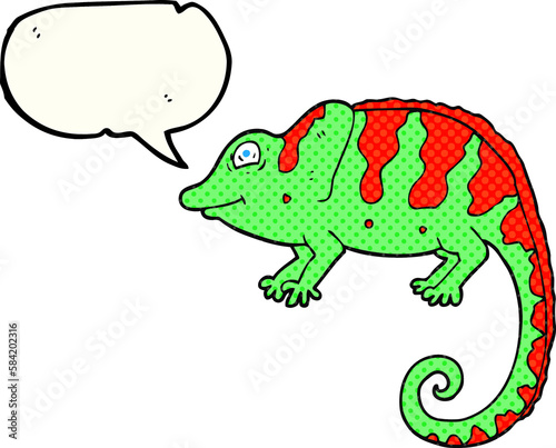comic book speech bubble cartoon chameleon