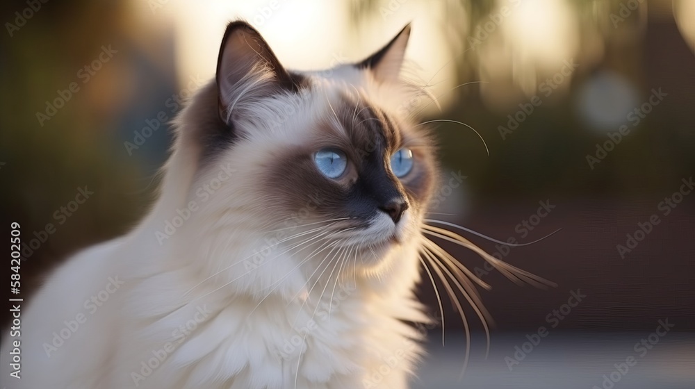 Beautiful Ragdoll Cat. A Portrait of Grace and Adventure.