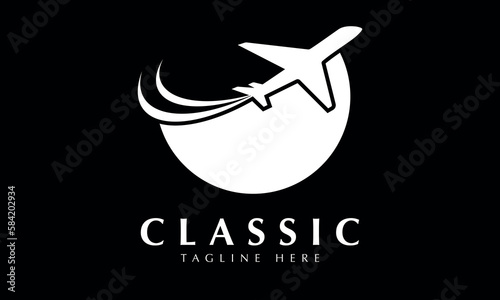 Airline plane logo abstract monogram vector icon template