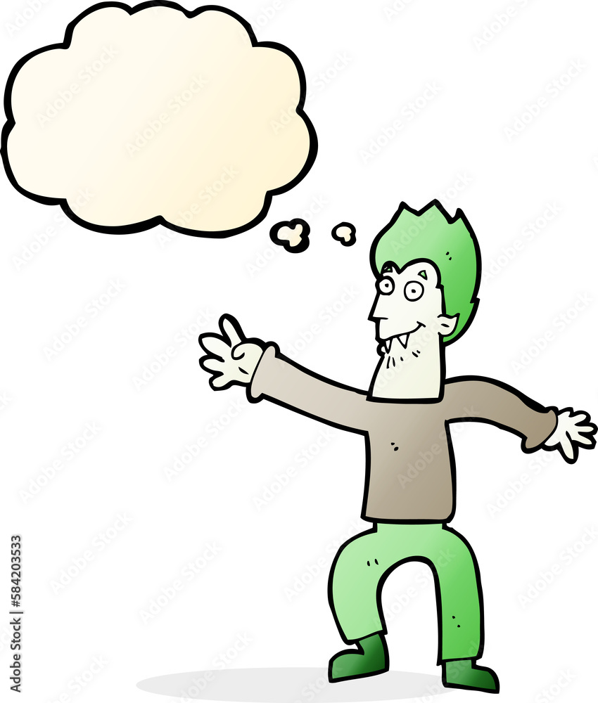 cartoon vampire with thought bubble cartoon vampire with thought bubble