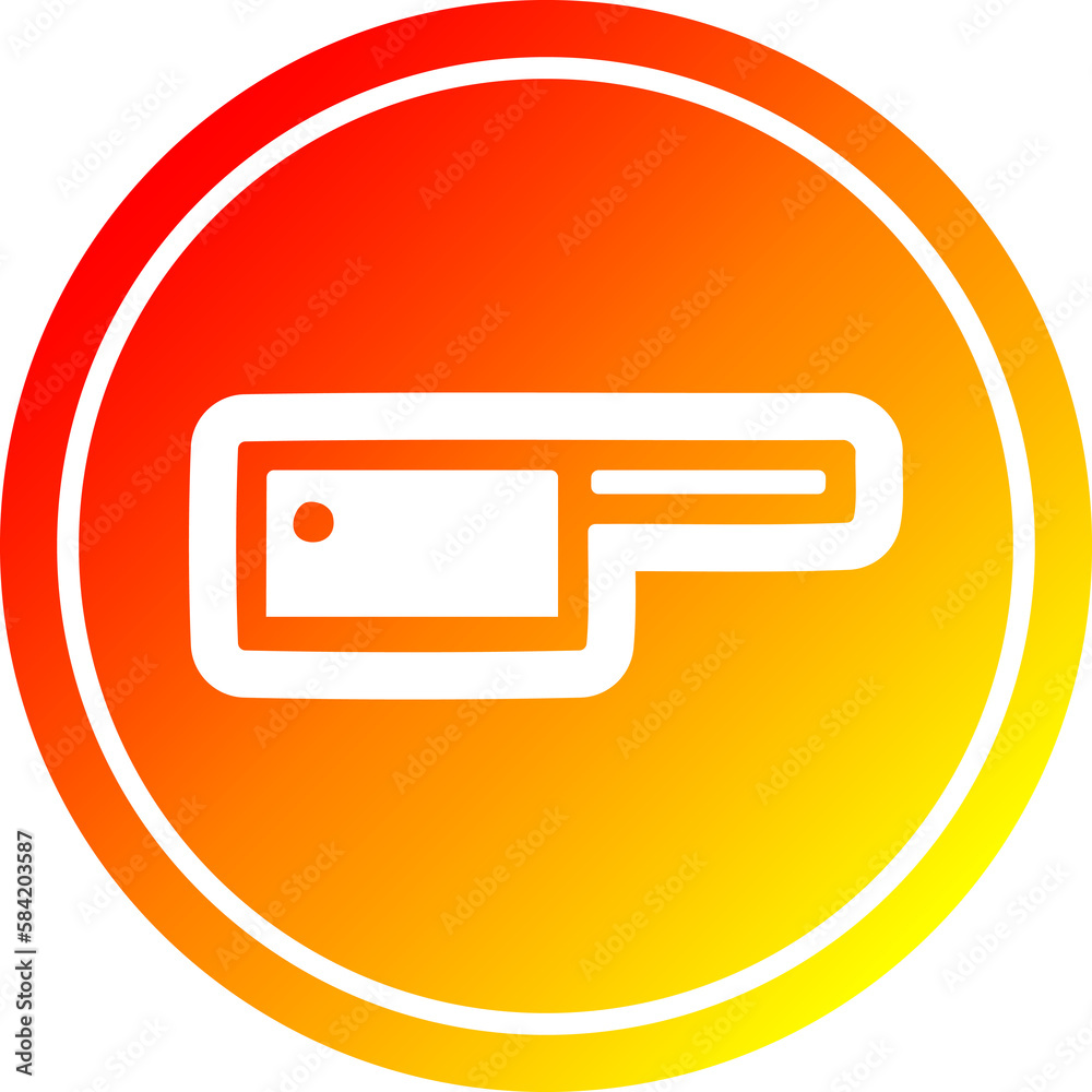 meat cleaver circular in hot gradient spectrum meat cleaver circular in hot gradient spectrum