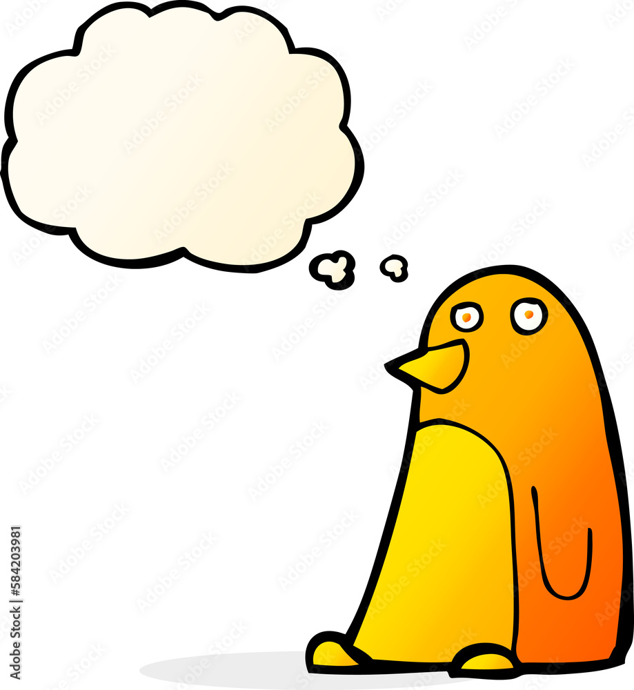 cartoon bird with thought bubble cartoon bird with thought bubble