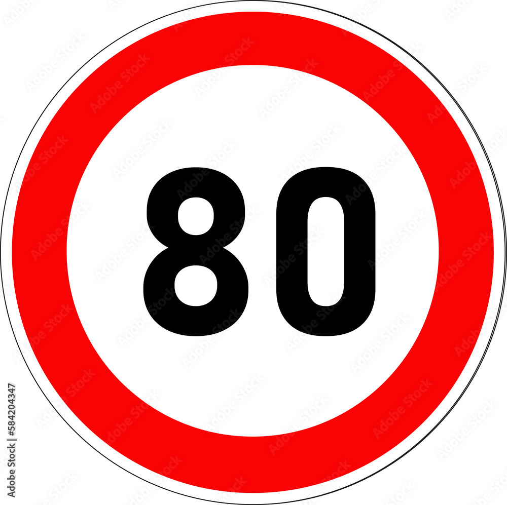 Panneau routier, français limitation de vitesse Panneau routier, français limitation de vitesse