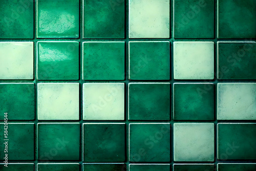 Green tiles texture background