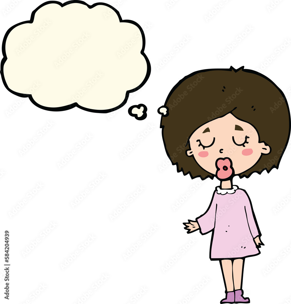 cartoon woman explaining her point with thought bubble cartoon woman explaining her point with thought bubble