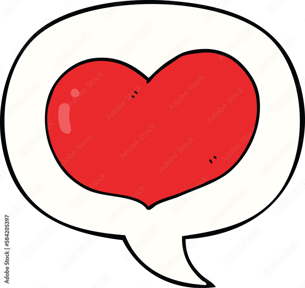 cartoon love heart and speech bubble cartoon love heart and speech bubble