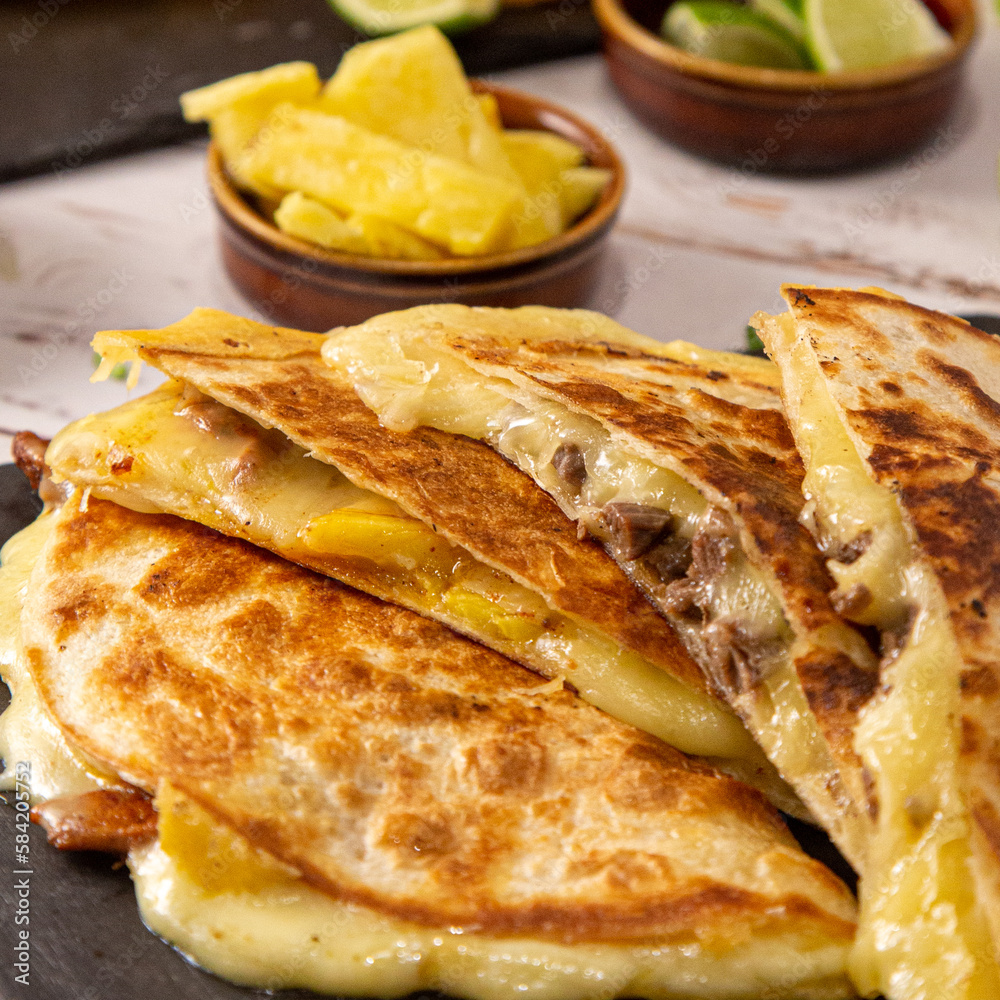 Gringas o quesadillas con pastor un platillo típico mexicano Stock Photo Adobe Stock