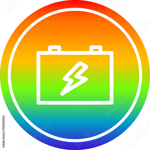 industrial battery circular in rainbow spectrum