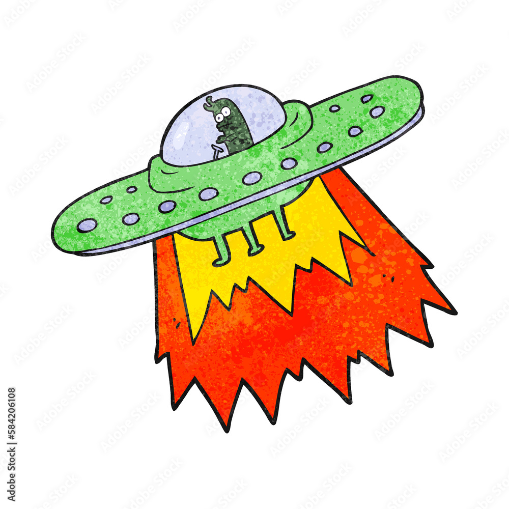 Obraz premium textured cartoon ufo