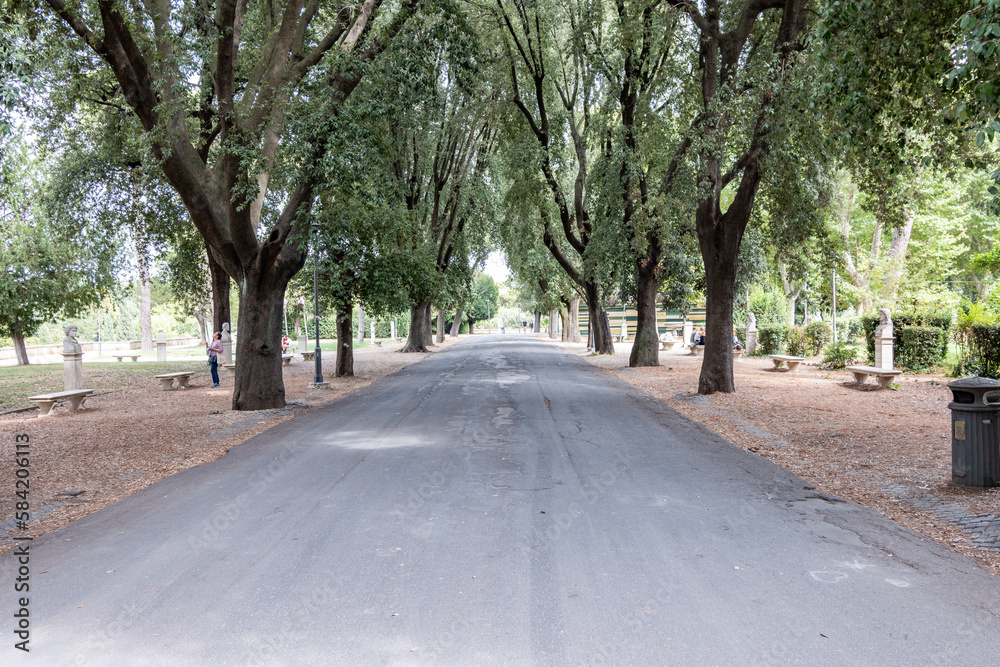 Rome, Italy - September 16, 2021: villa borghese parks Rome, Italy - September 16, 2021: villa borghese parks