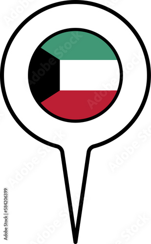 Free Download Kuwait flag Map pointer icon. - GFXLoad