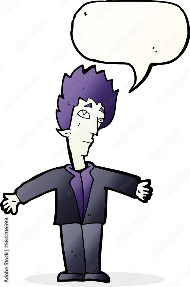 cartoon vampire man with speech bubble cartoon vampire man with speech bubble