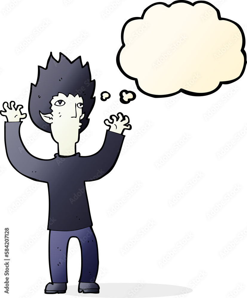 cartoon vampire with thought bubble cartoon vampire with thought bubble