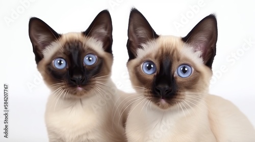 Beautiful Siamese Cats. A Portrait of Grace and Adventure.