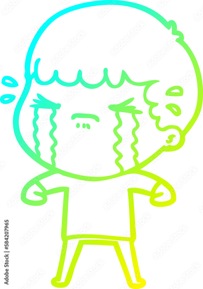 cold gradient line drawing cartoon man crying cold gradient line drawing cartoon man crying