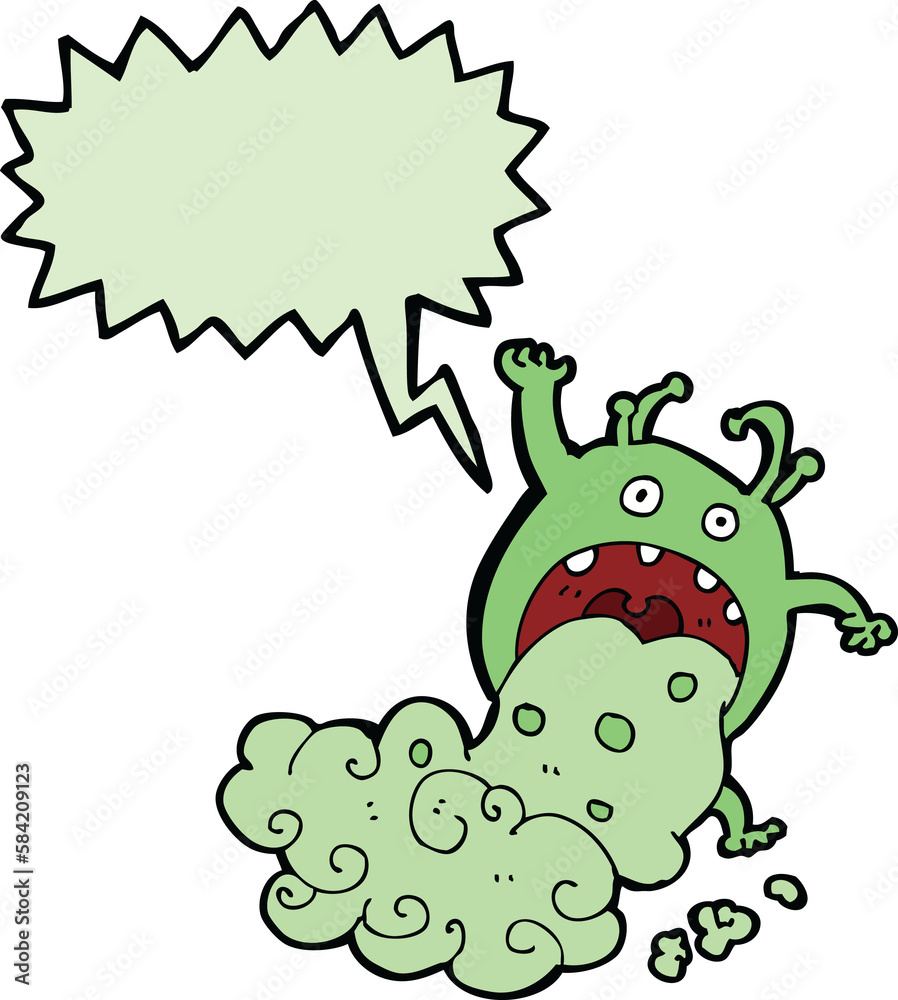 cartoon gross monster being sick with speech bubble cartoon gross monster being sick with speech bubble