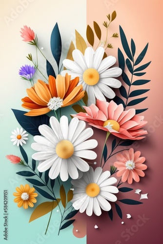 Abstract beutifull bouquet of flowers  photo