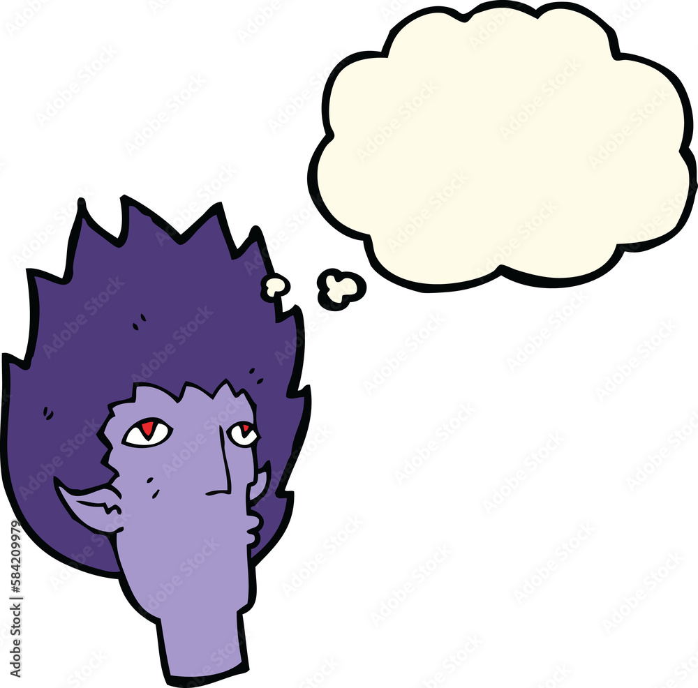 cartoon vampire face with thought bubble cartoon vampire face with thought bubble