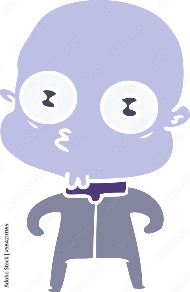 flat color style cartoon weird bald spaceman flat color style cartoon weird bald spaceman
