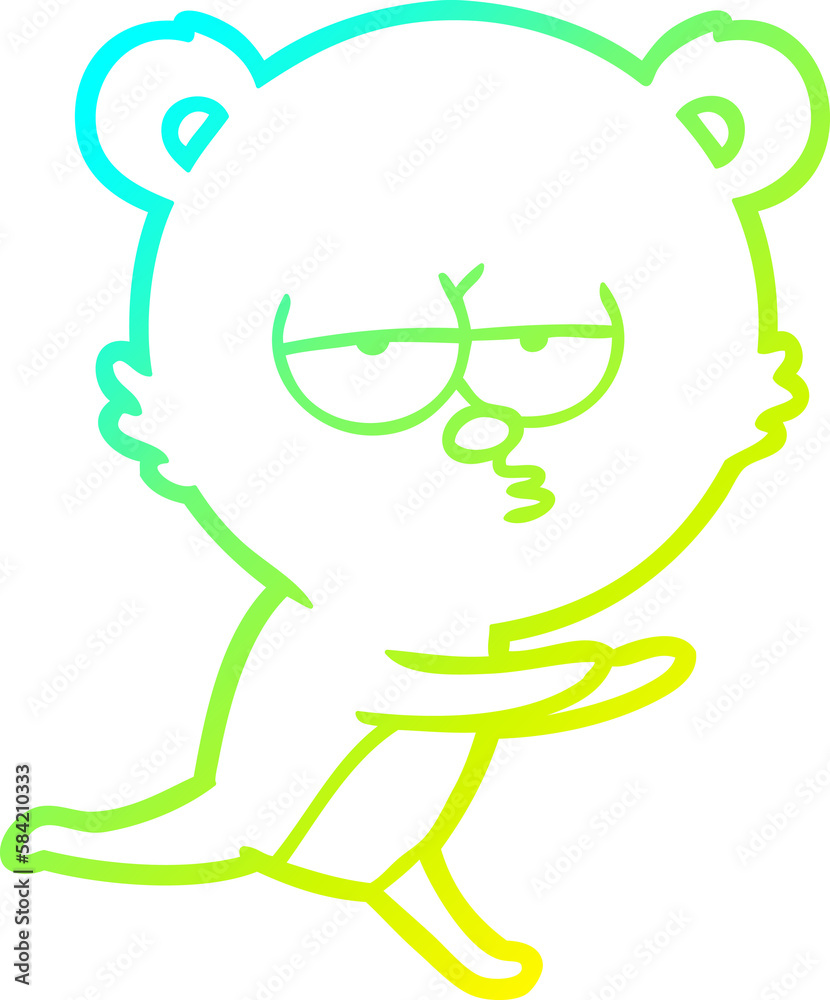 cold gradient line drawing bored bear cartoon cold gradient line drawing bored bear cartoon