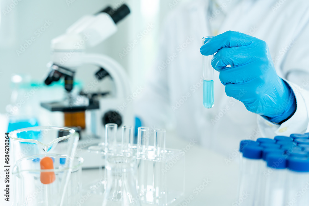 Scientist analyze biochemical sample in advanced scientific laboratory. Medical professional check chemical mix microbiological developmental of viral. Biotechnology research in science lab. cosmetic Scientist analyze biochemical sample in advanced scientific laboratory. Medical professional check chemical mix microbiological developmental of viral. Biotechnology research in science lab. cosmetic