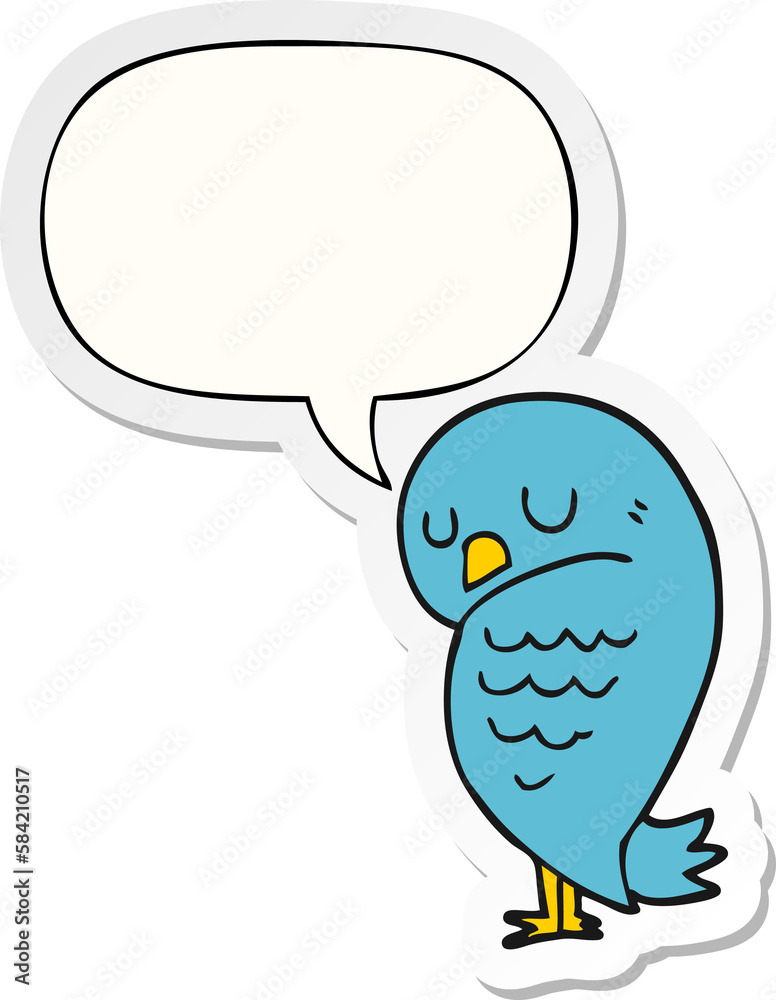 cartoon bird and speech bubble sticker cartoon bird and speech bubble sticker