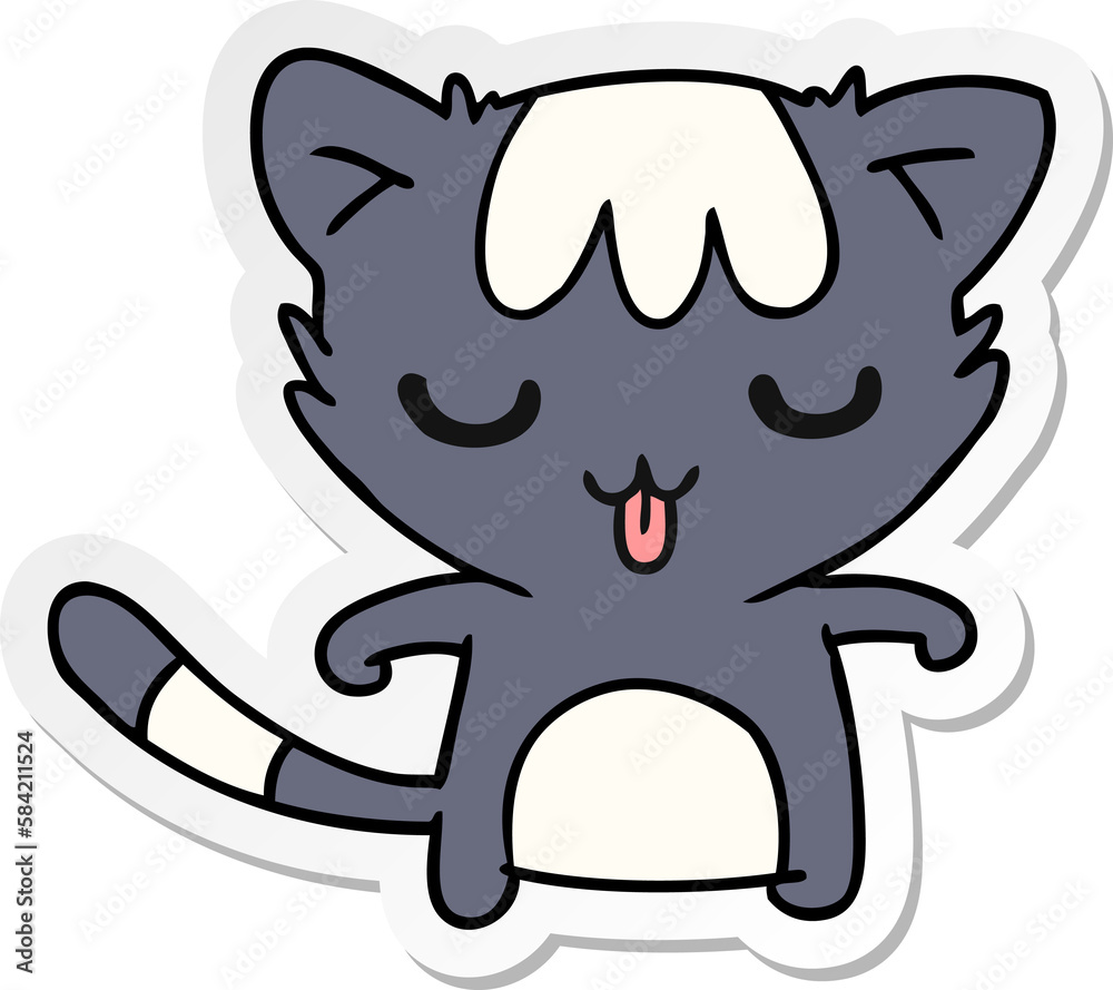 Fototapeta premium sticker cartoon of a kawaii cute racoon