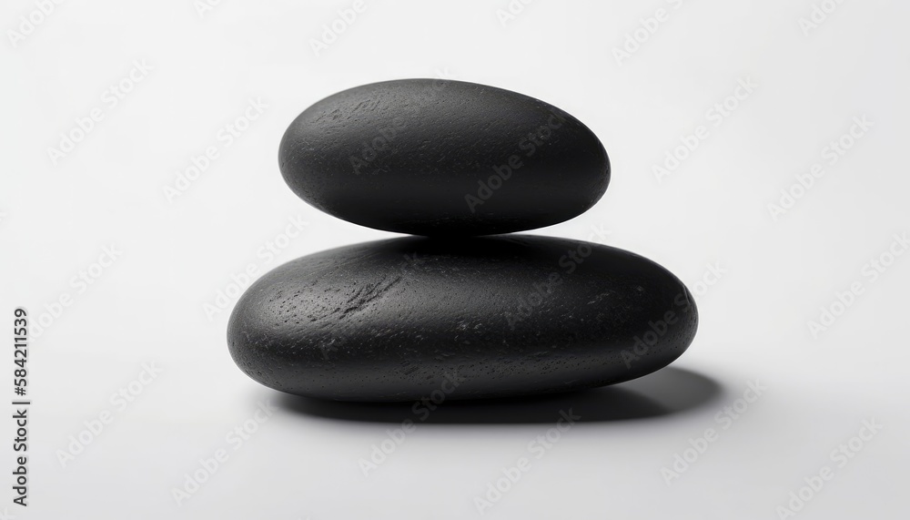 isolatred black stones on white background isolatred black stones on white background