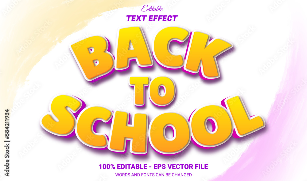 back to school text effect