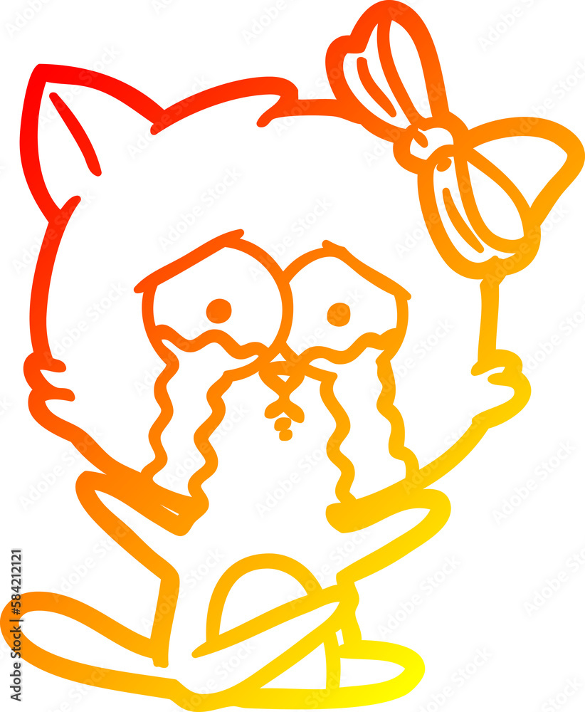 warm gradient line drawing cartoon cat warm gradient line drawing cartoon cat
