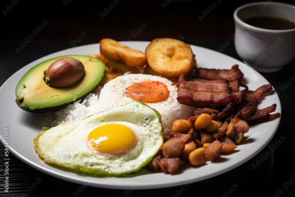 Traditional Generative AI Colombian Food Bandeja Paisa in a Restaurant
Traditional Generative AI Colombian Food Bandeja Paisa in a Restaurant