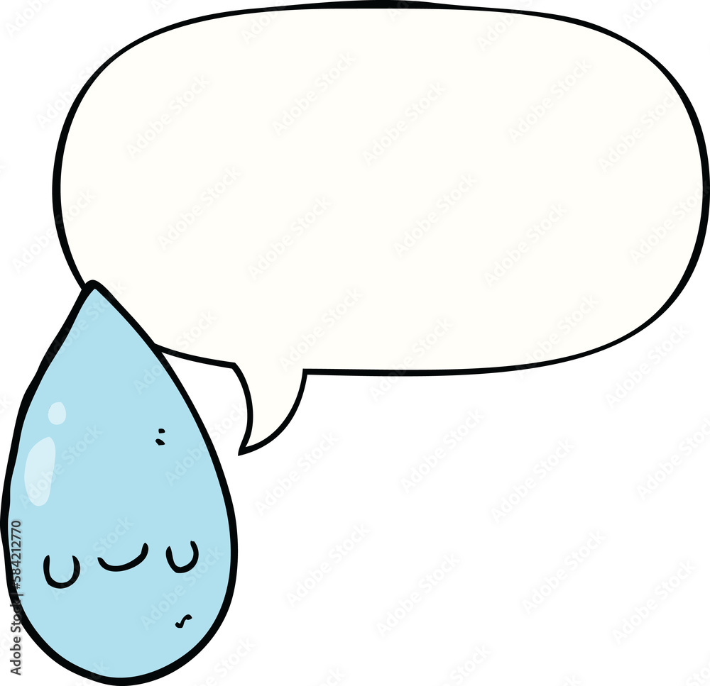 cartoon cute raindrop and speech bubble cartoon cute raindrop and speech bubble