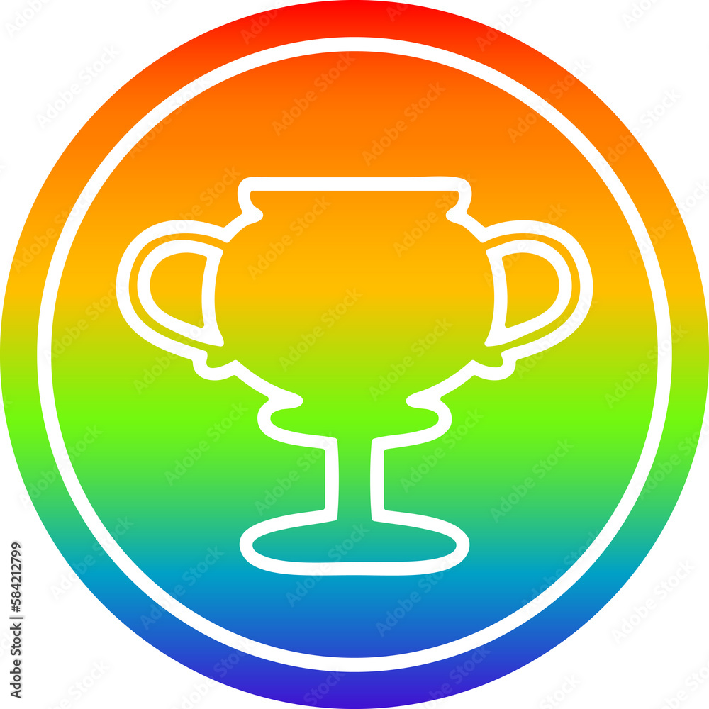 trophy cup circular in rainbow spectrum trophy cup circular in rainbow spectrum