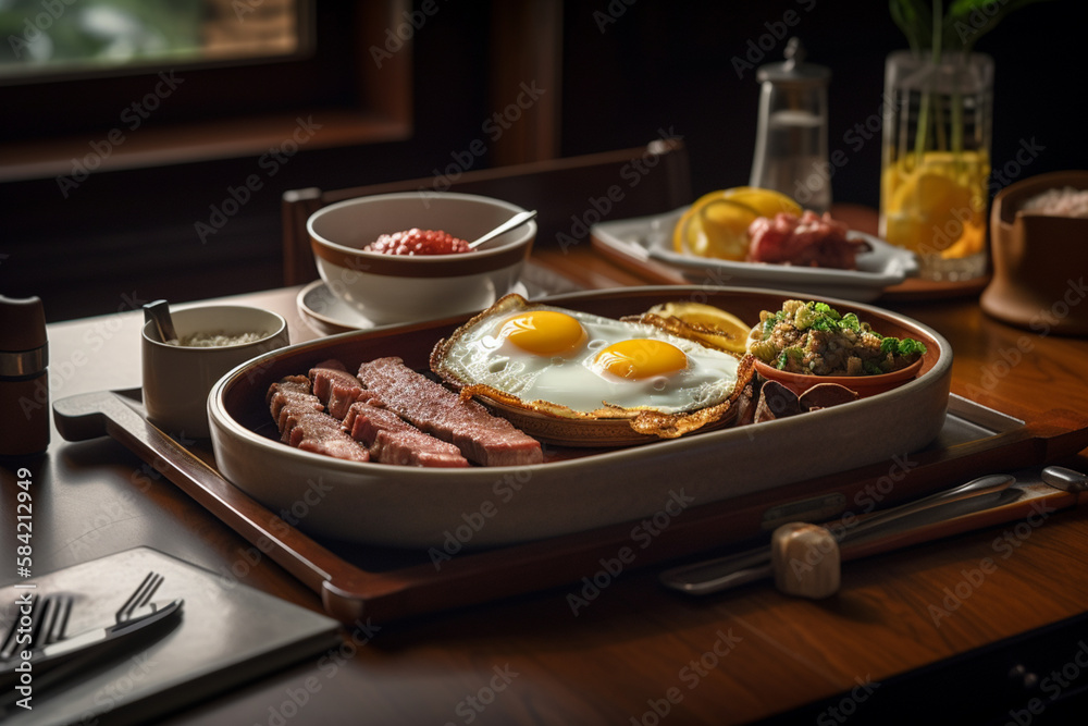 Traditional Generative AI Colombian Food Bandeja Paisa in a Restaurant
Traditional Generative AI Colombian Food Bandeja Paisa in a Restaurant