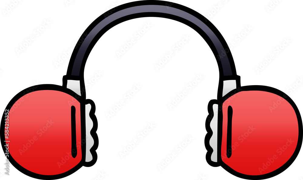 gradient shaded cartoon retro headset gradient shaded cartoon retro headset
