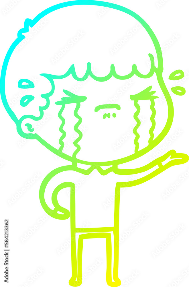 cold gradient line drawing cartoon man crying cold gradient line drawing cartoon man crying