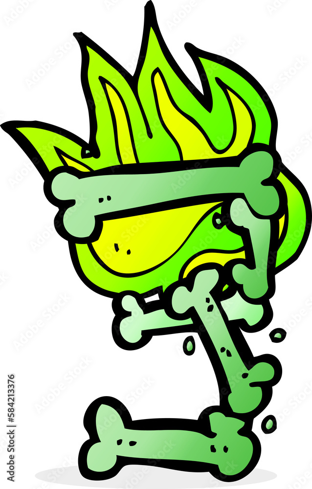 Obraz premium cartoon halloween bone number