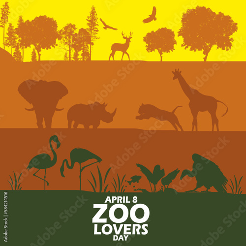 Photography Wild animals with different color gradations and bold text to commemorate Nation
