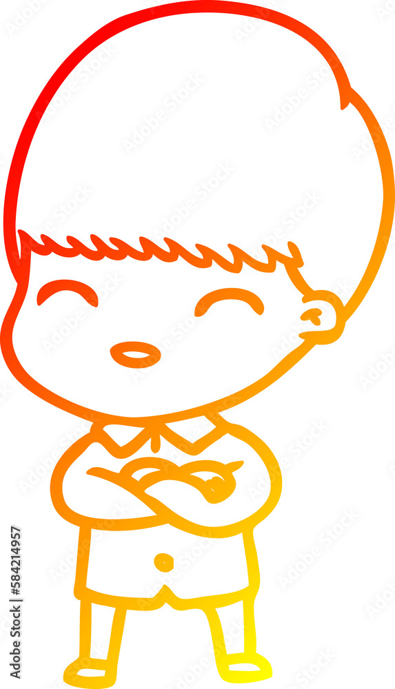 warm gradient line drawing happy cartoon boy warm gradient line drawing happy cartoon boy