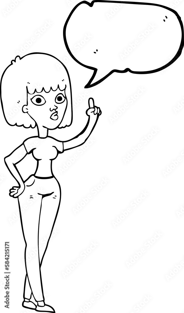 speech bubble cartoon woman with idea speech bubble cartoon woman with idea