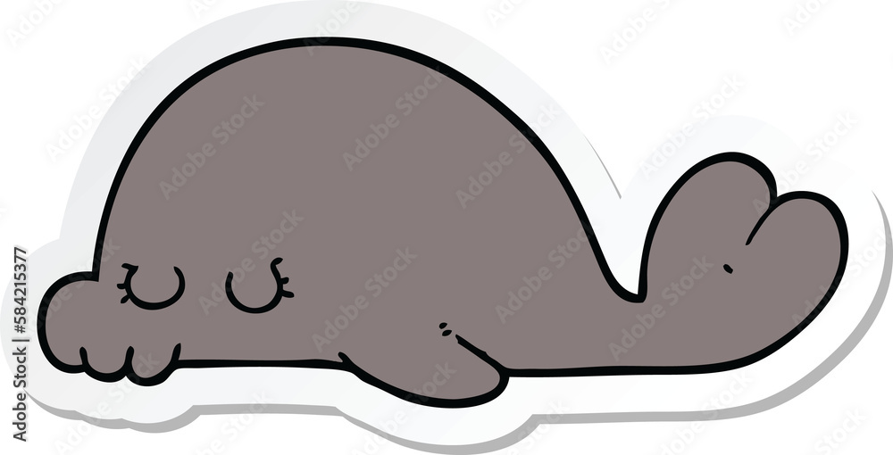 sticker of a cartoon seal sticker of a cartoon seal