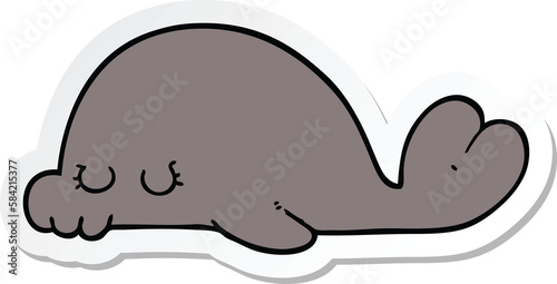 sticker of a cartoon seal