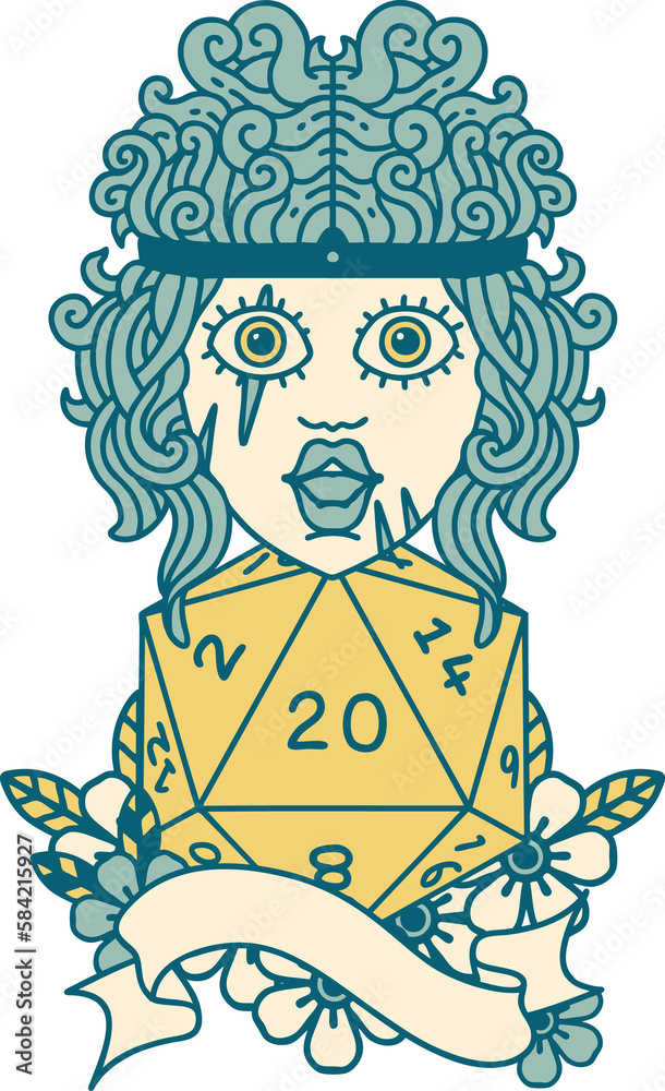 human barbarian with natural 20 dice roll illustration human barbarian with natural 20 dice roll illustration