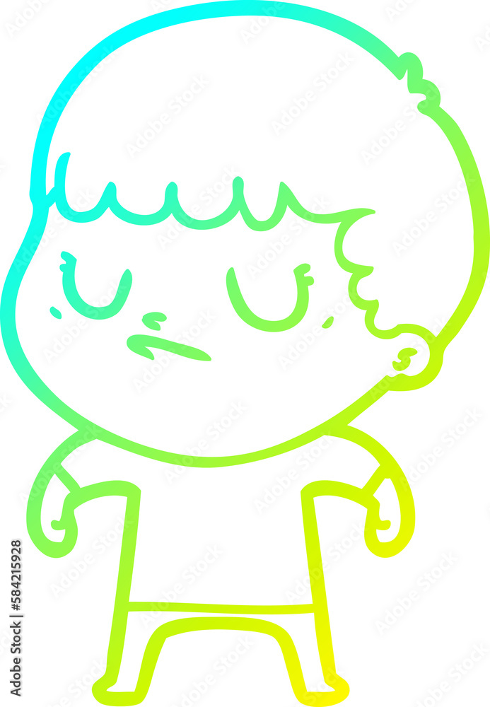 cold gradient line drawing cartoon grumpy boy cold gradient line drawing cartoon grumpy boy